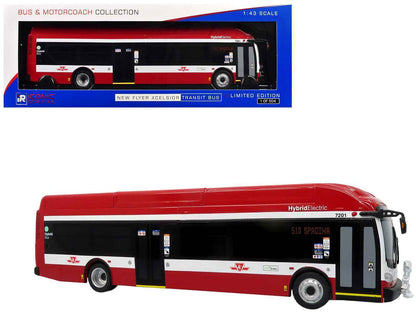 New Flyer Xcelsior Transit Bus Bank "TTC - Toronto Transit Commission" Red and White "The Bus & Motorcoach Collection" Limited Edition to 504 Pieces Worldwide 1/43 Model by Iconic Replicas Cartsfy Inc.