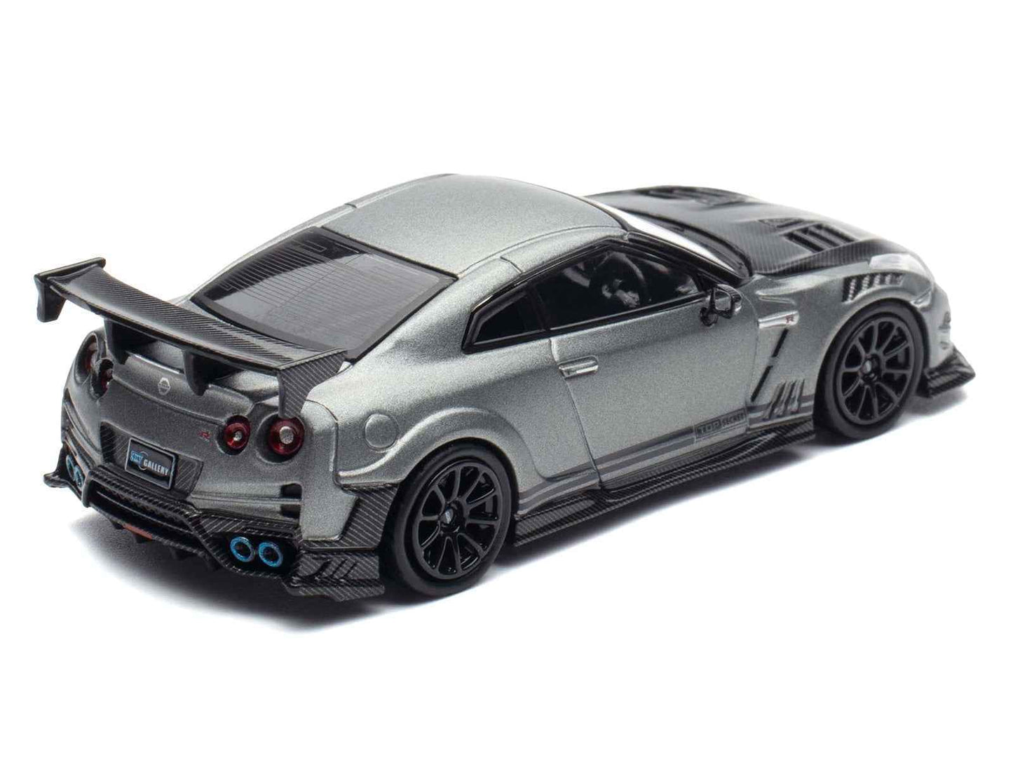 Nissan GT-R (R35) "Top Secret" RHD (Right Hand Drive) Gray Metallic with Carbon Hood "IAM Bangkok 2025 Event Edition" 1/64 Diecast Model Car by Inno Models Cartsfy Inc.