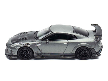 Nissan GT-R (R35) "Top Secret" RHD (Right Hand Drive) Gray Metallic with Carbon Hood "IAM Bangkok 2025 Event Edition" 1/64 Diecast Model Car by Inno Models Cartsfy Inc.