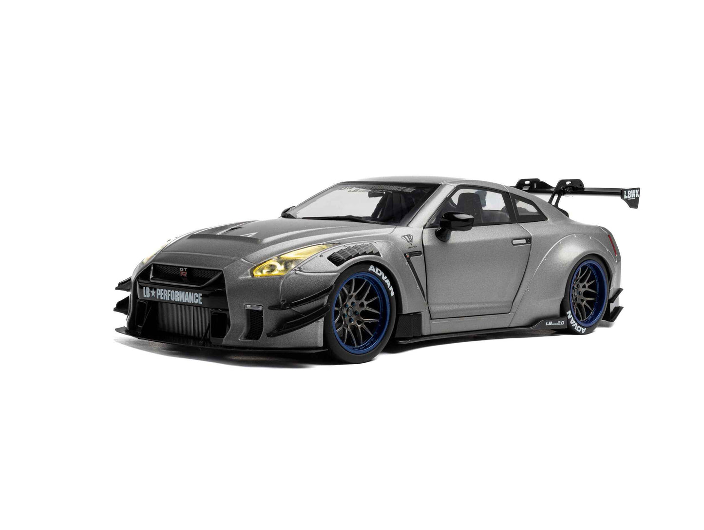 Solido 2023 Nissan GT-R (R35) W/ Liberty Walk Body Kit 2.0 Silver 1:18