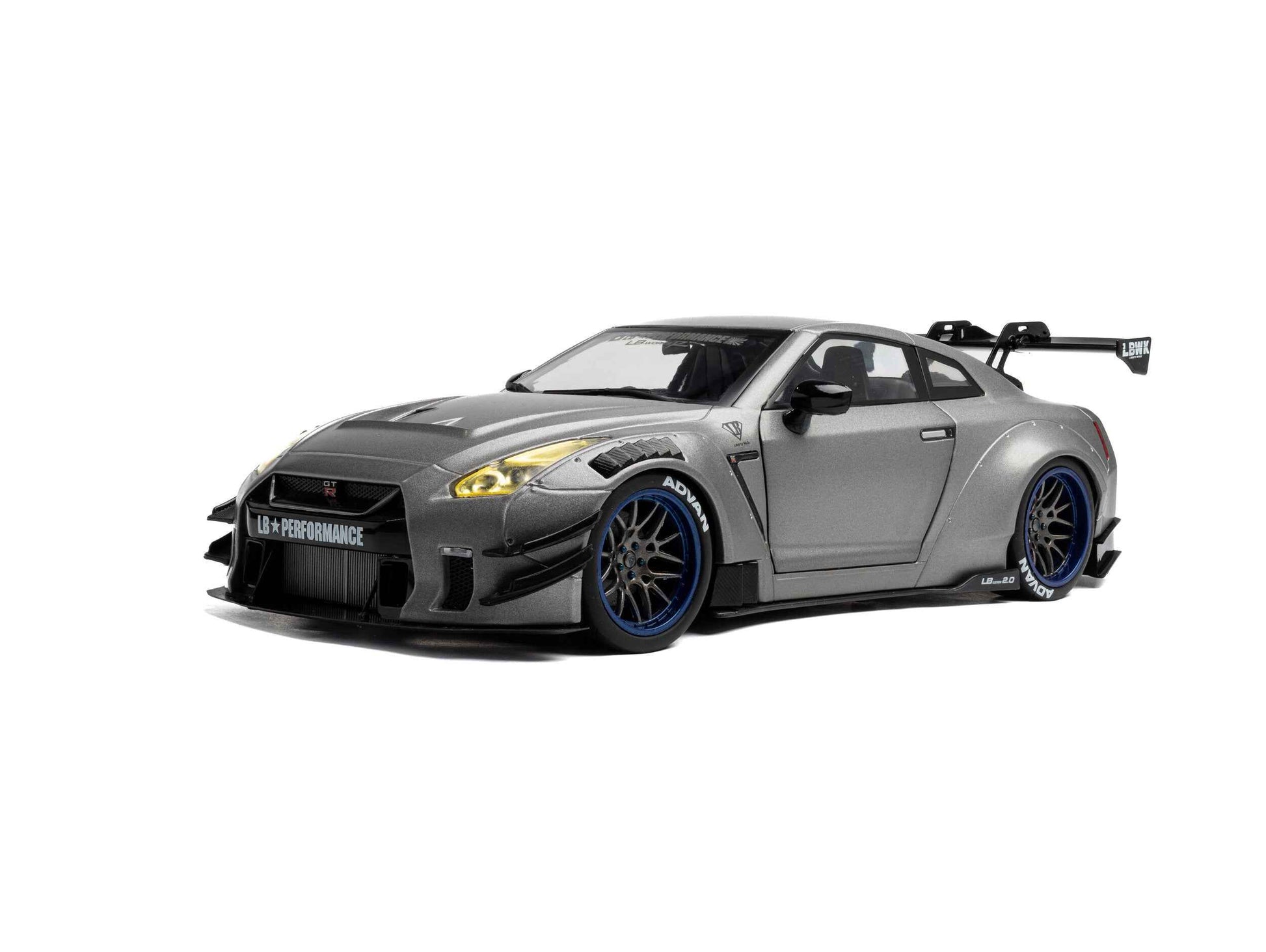Solido 2023 Nissan GT-R (R35) W/ Liberty Walk Body Kit 2.0 Silver 1:18