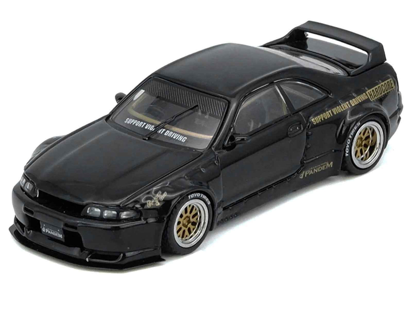 Nissan Skyline GT-R (BCNR33) RHD (Right Hand Drive) "Pandem - Rocket Bunny" Black 1/64 Diecast Model Car by Inno Models Cartsfy Inc.