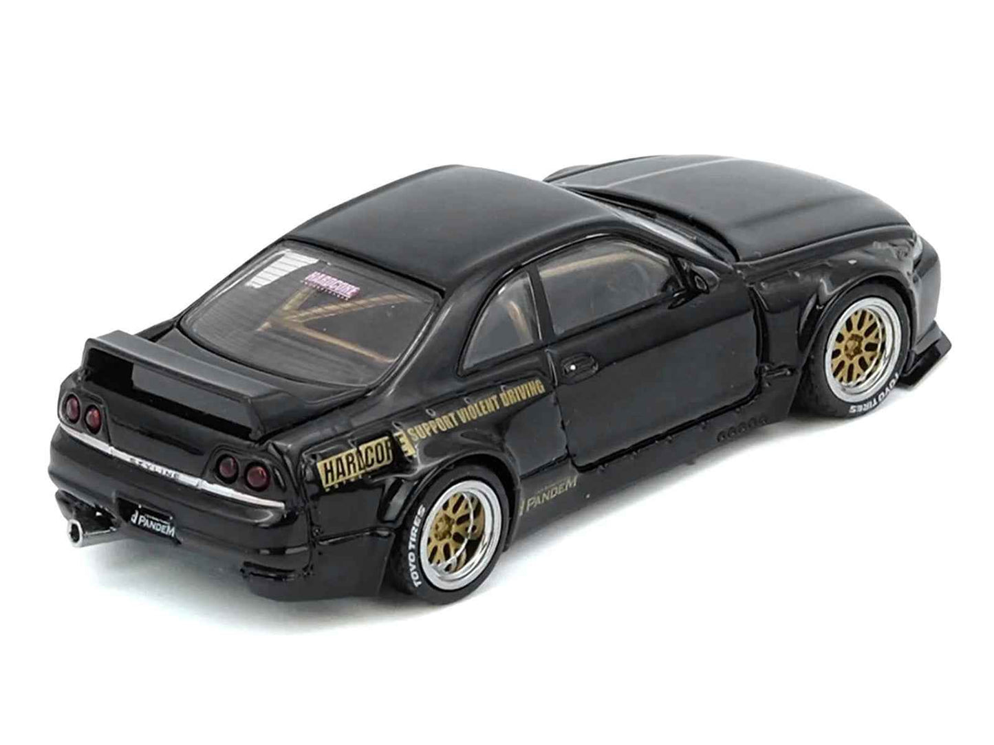 Nissan Skyline GT-R (BCNR33) RHD (Right Hand Drive) "Pandem - Rocket Bunny" Black 1/64 Diecast Model Car by Inno Models Cartsfy Inc.