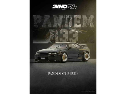 Nissan Skyline GT-R (BCNR33) RHD (Right Hand Drive) "Pandem - Rocket Bunny" Black 1/64 Diecast Model Car by Inno Models Cartsfy Inc.