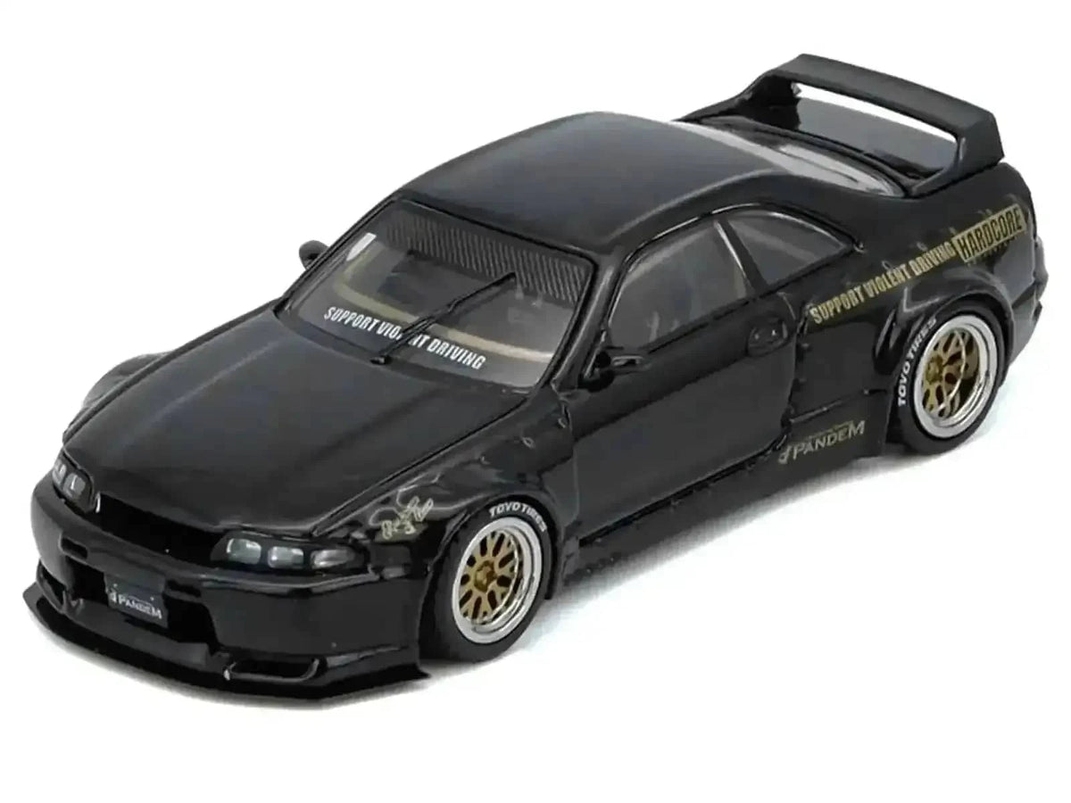 Nissan Skyline GT-R (BCNR33) RHD (Right Hand Drive) "Pandem - Rocket Bunny" Black 1/64 Diecast Model Car by Inno Models Miniature Motors Default Title Default Title-