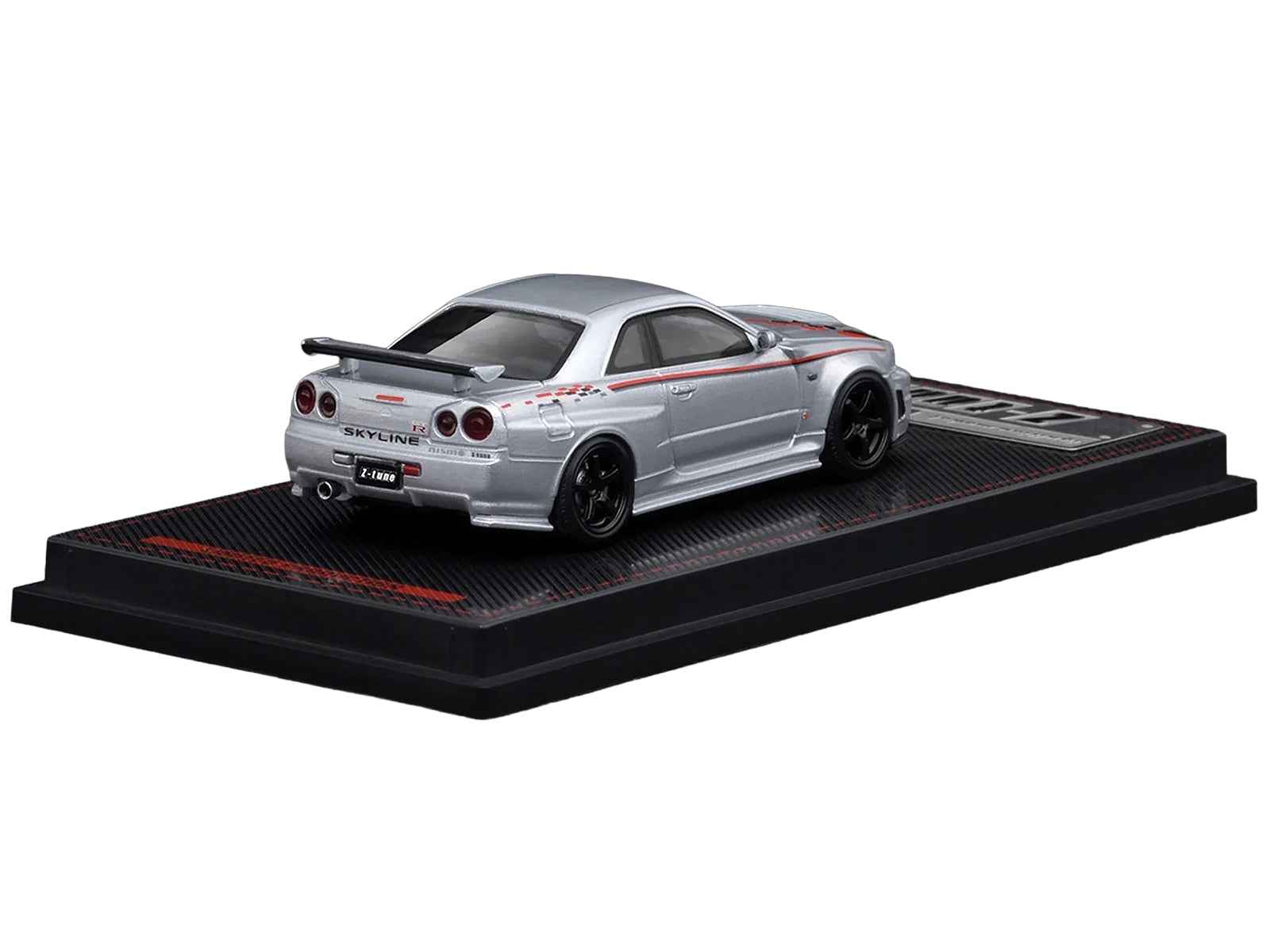 Nissan Skyline GT-R (BNR34) Z-Tune Nismo RHD (Right Hand Drive) Silver Metallic with Graphics 1/64 Diecast Model Car by Ignition Model Cartsfy Inc.