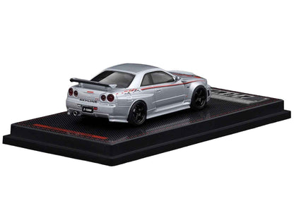 Nissan Skyline GT-R (BNR34) Z-Tune Nismo RHD (Right Hand Drive) Silver Metallic with Graphics 1/64 Diecast Model Car by Ignition Model Cartsfy Inc.
