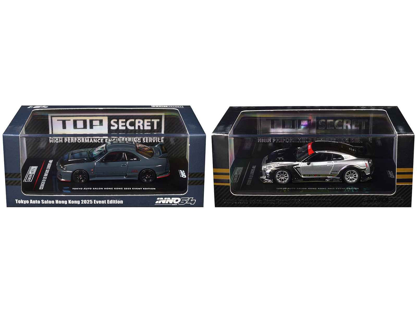 Nissan Top Secret "Tokyo Auto Salon Hong Kong 2025 Event Edition" Set of 2 Pieces 1/64 Diecast Model Car by Inno Models Cartsfy Inc.