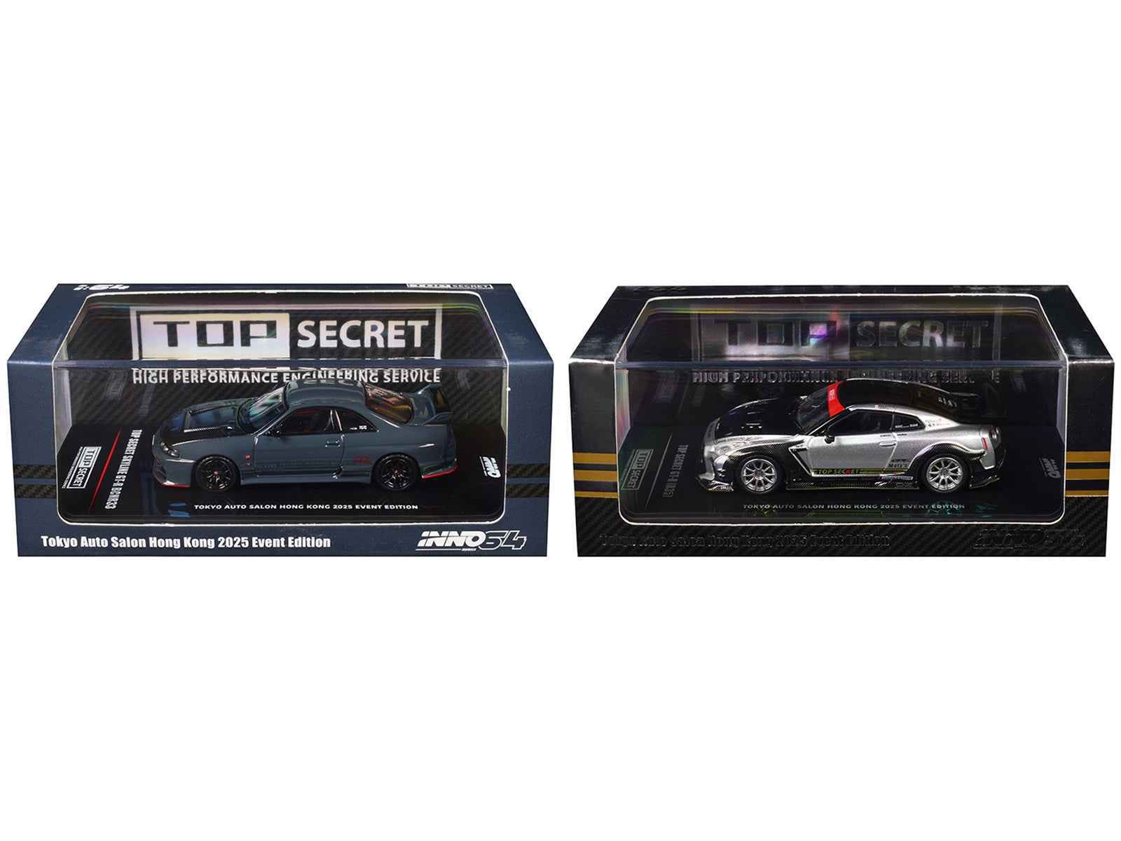 Nissan Top Secret "Tokyo Auto Salon Hong Kong 2025 Event Edition" Set of 2 Pieces 1/64 Diecast Model Car by Inno Models Cartsfy Inc.