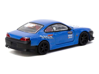 Nissan Vertex Silvia (S15) RHD (Right Hand Drive) #10 "Tarmac Works 10th Anniversary" Blue Metallic "Global64" 1/64 Diecast Model Car by Tarmac Works Cartsfy Inc.