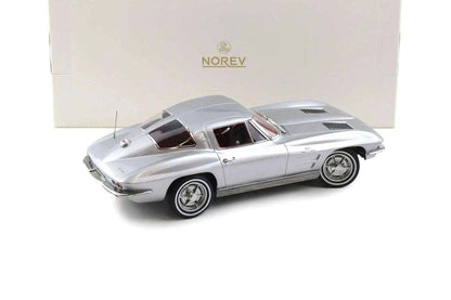 Norev 1963 Chevy Corvette C2 Stingray Sebring Silver 1:18 STM Diecast Default Title Default Title-