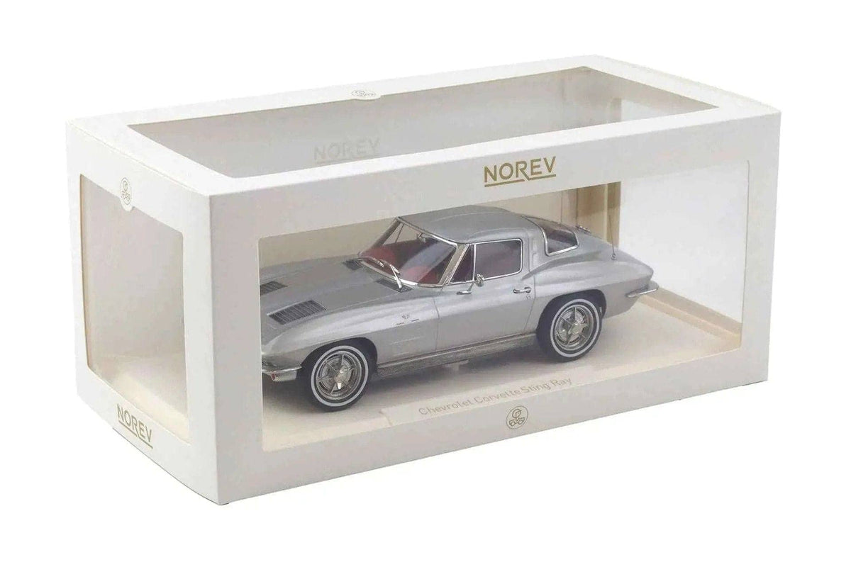 Norev 1963 Chevy Corvette C2 Stingray Sebring Silver 1:18 STM Diecast Default Title Default Title-