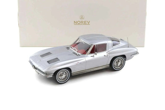 Norev 1963 Chevy Corvette C2 Stingray Sebring Silver 1:18 STM Diecast Default Title Default Title-