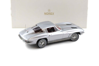 Norev 1963 Chevy Corvette C2 Stingray Sebring Silver 1:18 Cartsfy Inc.