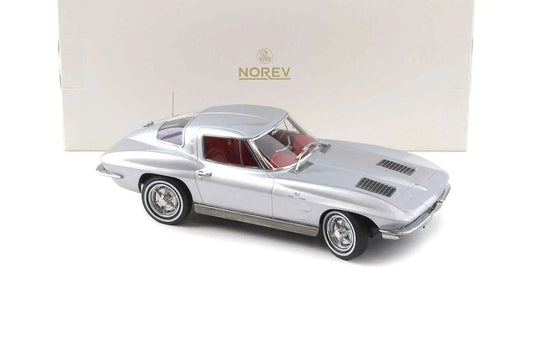 Norev 1963 Chevy Corvette C2 Stingray Sebring Silver 1:18 STM Diecast Default Title Default Title-