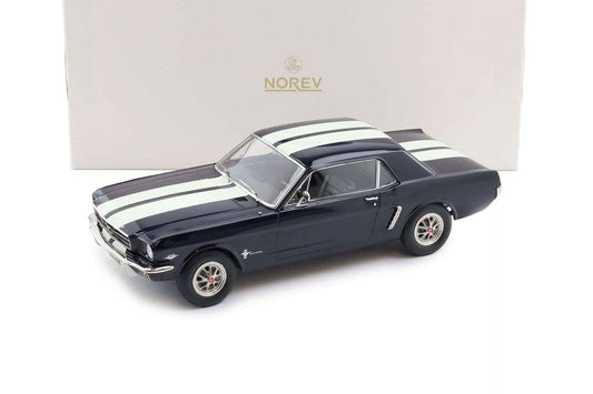 Norev 1965 Ford Mustang Hardtop Coupe Nightmist Blue Metallic 1:18
