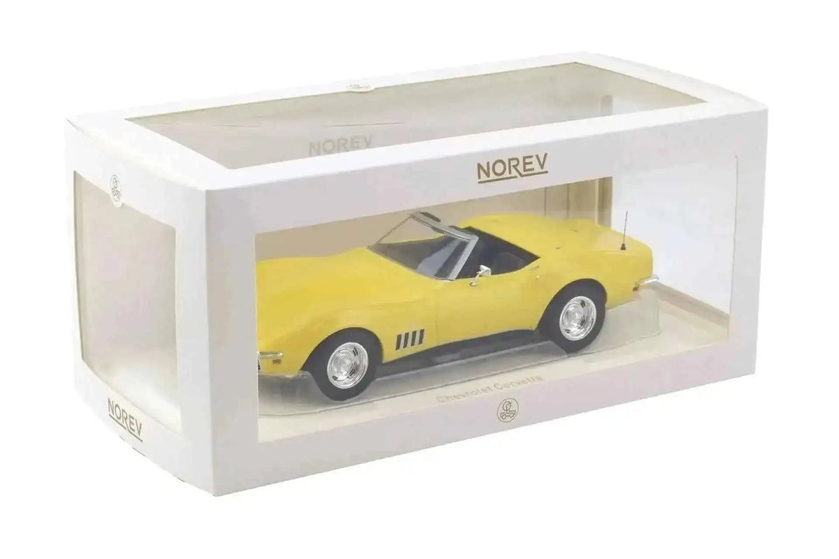 Norev 1969 Chevy Corvette C3 Convertible Daytona Yellow 1:18 Cartsfy Inc.