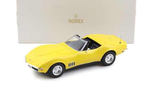 Norev 1969 Chevy Corvette C3 Convertible Daytona Yellow 1:18 Cartsfy Inc.