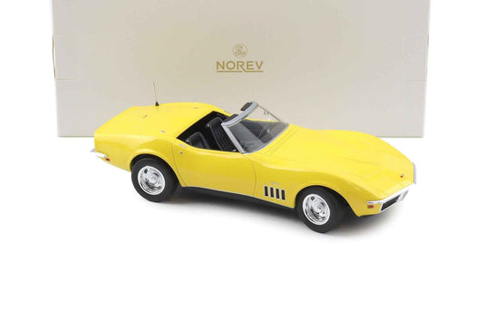 Norev 1969 Chevy Corvette C3 Convertible Daytona Yellow 1:18 Cartsfy Inc.