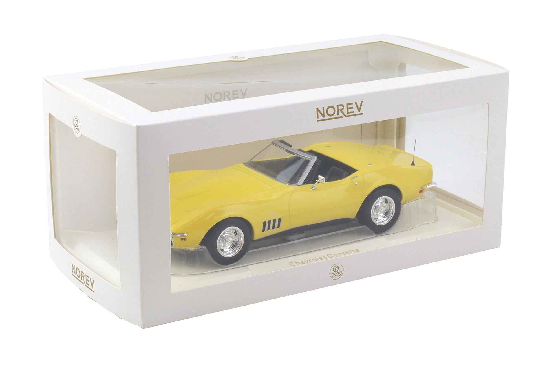Norev 1969 Chevy Corvette C3 Convertible Daytona Yellow 1:18 Cartsfy Inc.