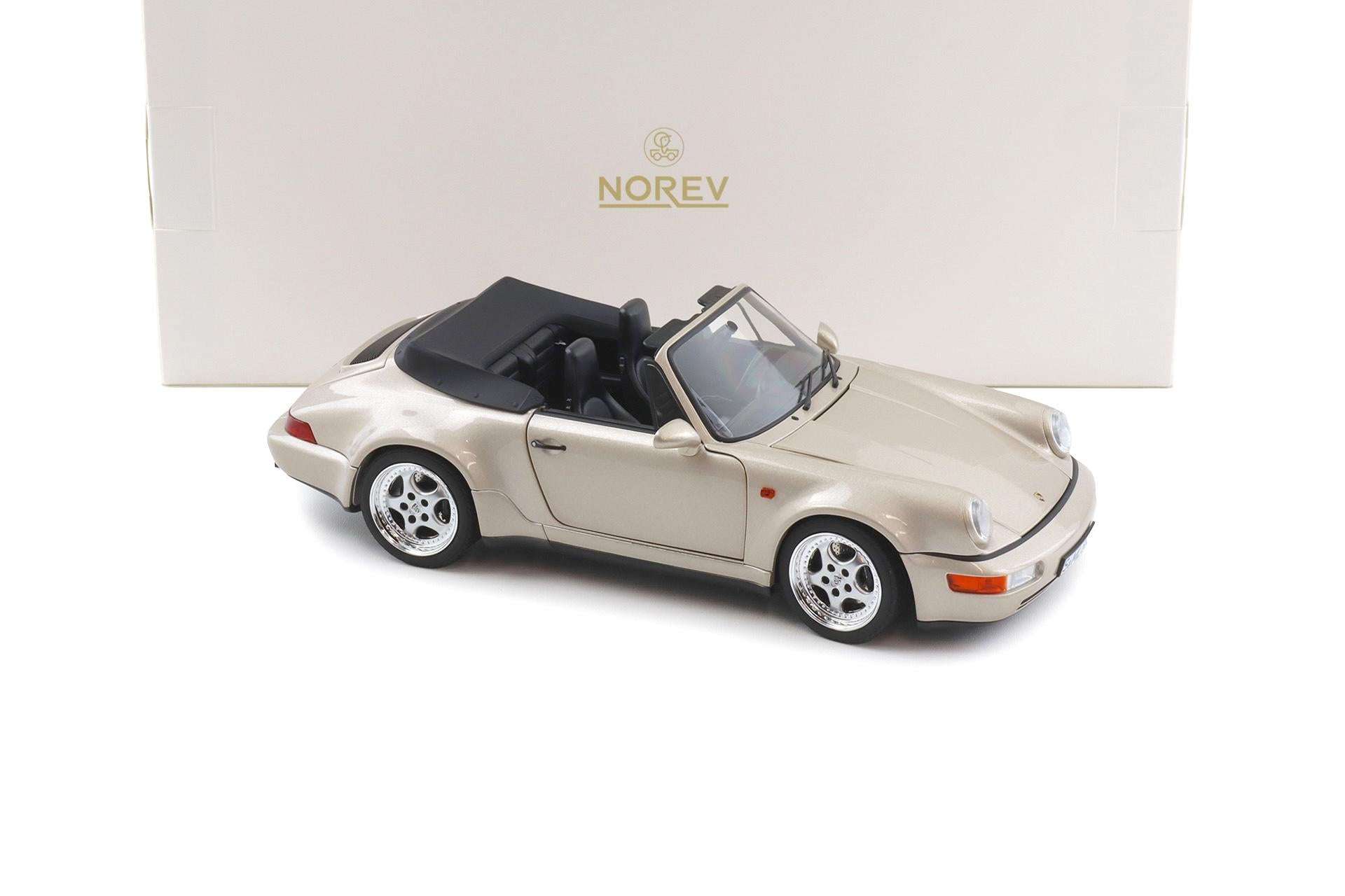 Norev 1992 Porsche 911 964 Carrera Turbo Look Cabriolet Zermatt Silver Metallic 1:18 STM Diecast Default Title Default Title-