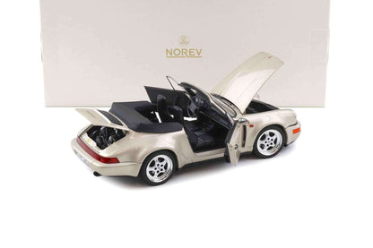 Norev 1992 Porsche 911 964 Carrera Turbo Look Cabriolet Zermatt Silver Metallic 1:18 STM Diecast Default Title Default Title-