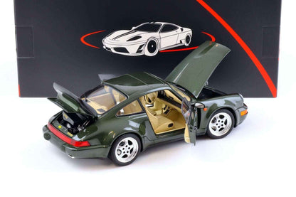 Norev 1993 Porsche 911 964 Turbo 3.6 Coupe Oak Metallic Green 1:18