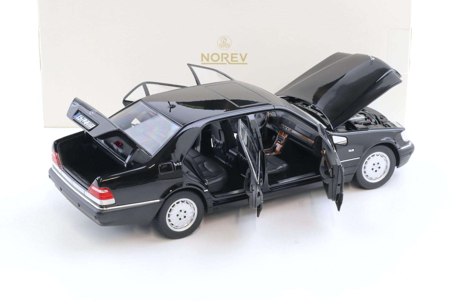 Norev 1997 Mercedes-Benz S600 S-Class (W140) Black 1:18 Cartsfy Inc.