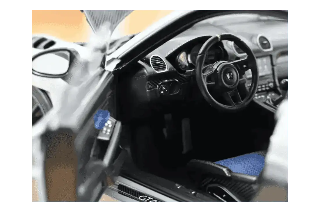 Norev 2023 Porsche 718 Cayman GT4 RS w/ Weissach Package Chalk w/ Blue Wheels 1:18 Cartsfy Inc.