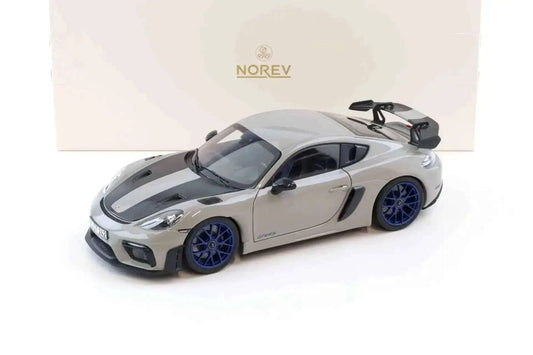 Norev 2023 Porsche 718 Cayman GT4 RS w/ Weissach Package Chalk w/ Blue Wheels 1:18 Cartsfy Inc.