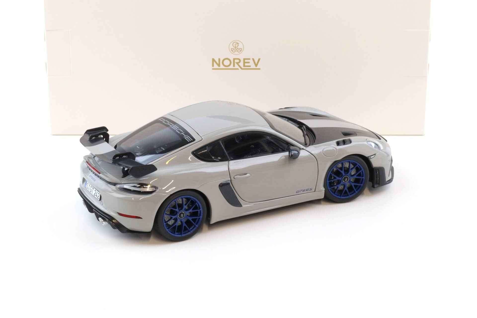 Norev 2023 Porsche 718 Cayman GT4 RS w/ Weissach Package Chalk w/ Blue Wheels 1:18 STM Diecast Default Title Default Title-