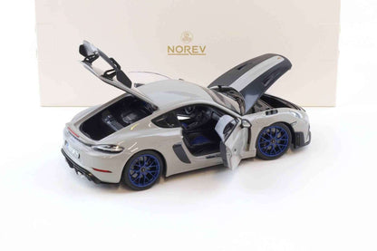 Norev 2023 Porsche 718 Cayman GT4 RS w/ Weissach Package Chalk w/ Blue Wheels 1:18 STM Diecast Default Title Default Title-