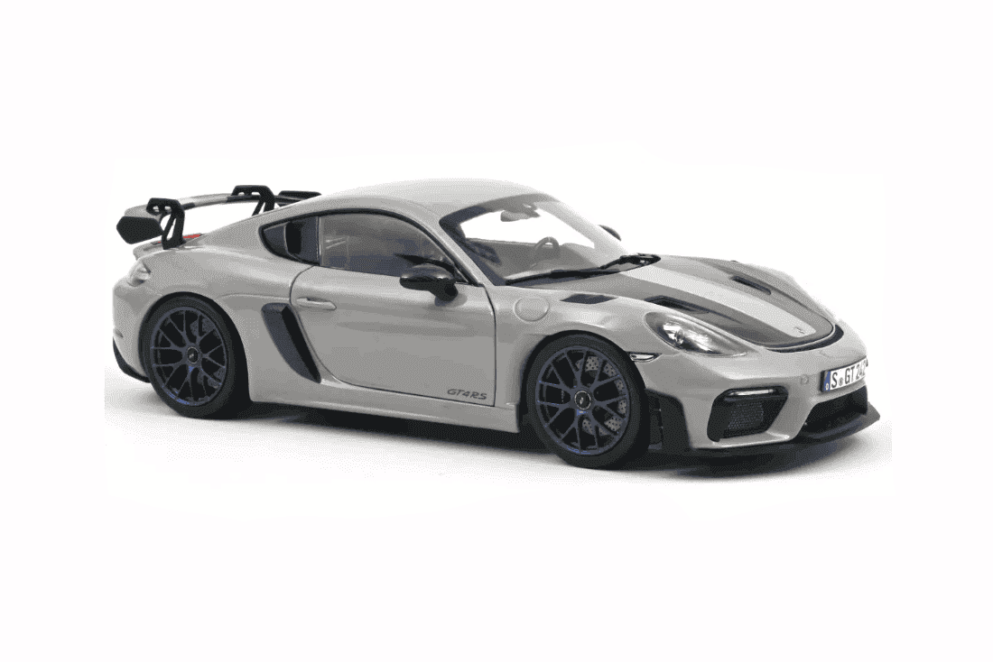 Norev 2023 Porsche 718 Cayman GT4 RS w/ Weissach Package Chalk w/ Blue Wheels 1:18 STM Diecast Default Title Default Title-
