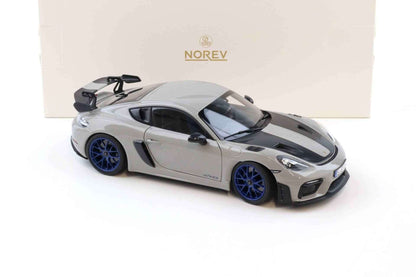 Norev 2023 Porsche 718 Cayman GT4 RS w/ Weissach Package Chalk w/ Blue Wheels 1:18 STM Diecast Default Title Default Title-