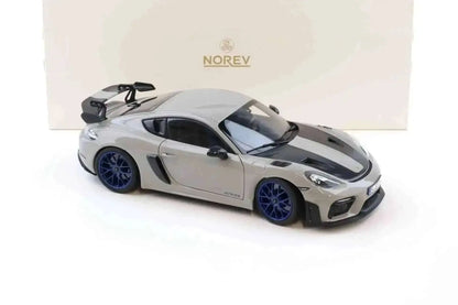 Norev 2023 Porsche 718 Cayman GT4 RS w/ Weissach Package Chalk w/ Blue Wheels 1:18 Cartsfy Inc.
