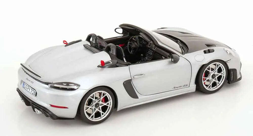 Norev 2023 Porsche 718 Spyder RS w/ Weissach Package GT Silver Metallic 1:18 Cartsfy Inc.