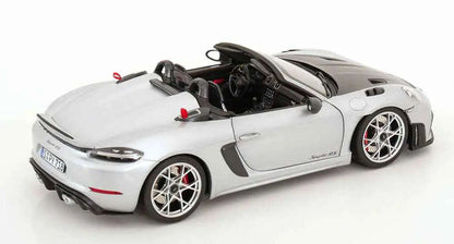 Norev 2023 Porsche 718 Spyder RS w/ Weissach Package GT Silver Metallic 1:18 Cartsfy Inc.