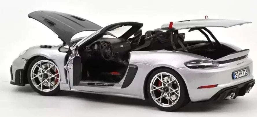 Norev 2023 Porsche 718 Spyder RS w/ Weissach Package GT Silver Metallic 1:18 Cartsfy Inc.