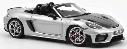 Norev 2023 Porsche 718 Spyder RS w/ Weissach Package GT Silver Metallic 1:18 Cartsfy Inc.
