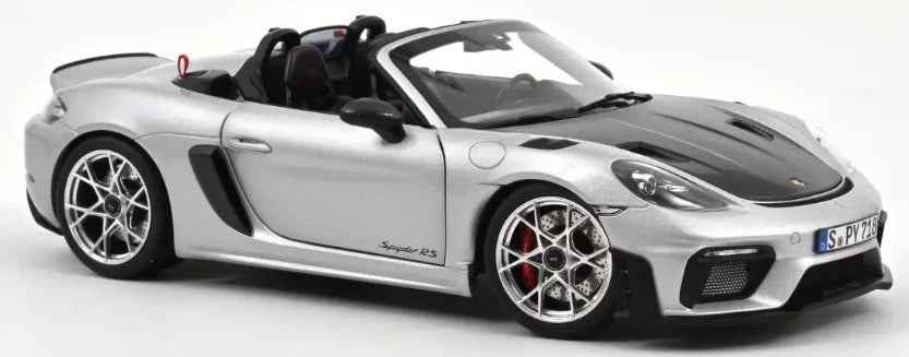Norev 2023 Porsche 718 Spyder RS w/ Weissach Package GT Silver Metallic 1:18 Cartsfy Inc.