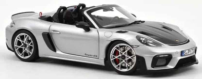 Norev 2023 Porsche 718 Spyder RS w/ Weissach Package GT Silver Metallic 1:18 Cartsfy Inc.