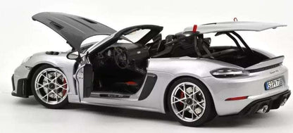 Norev 2023 Porsche 718 Spyder RS w/ Weissach Package GT Silver Metallic 1:18 Cartsfy Inc.