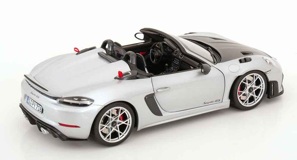 Norev 2023 Porsche 718 Spyder RS w/ Weissach Package GT Silver Metallic 1:18 Cartsfy Inc.