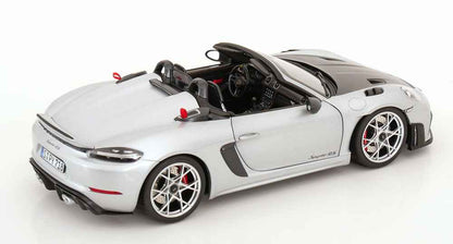 Norev 2023 Porsche 718 Spyder RS w/ Weissach Package GT Silver Metallic 1:18 Cartsfy Inc.
