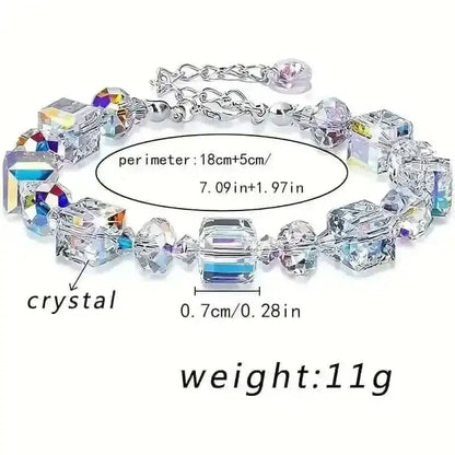 Northern Lights Artificial Crystal Bracelet 7"+ 2" Extension Chain Cartsfy Inc.