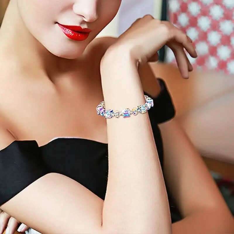 Northern Lights Artificial Crystal Bracelet 7"+ 2" Extension Chain Cartsfy Inc.