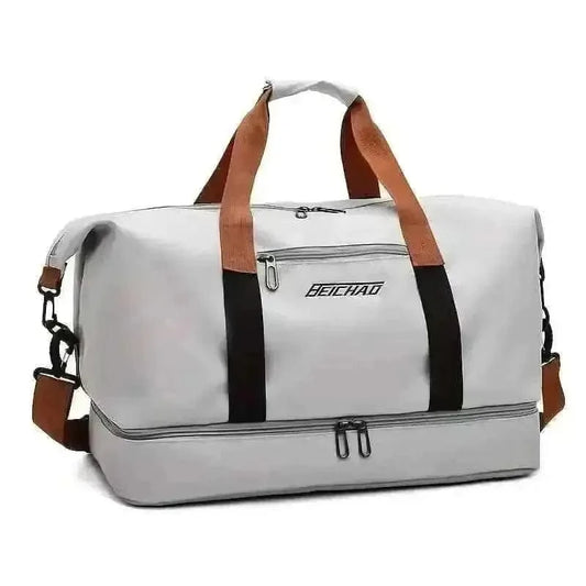 Nylon Duffel Bag for Travel – Large Capacity, Foldable, Shoe Compartment – Men & Women DailySale Gray Khaki Green Gray-Khaki-Green-Black-Blue-Red-Purple-