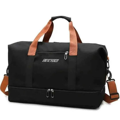Nylon Duffel Bag for Travel – Large Capacity, Foldable, Shoe Compartment – Men & Women - Cartsfy Inc.