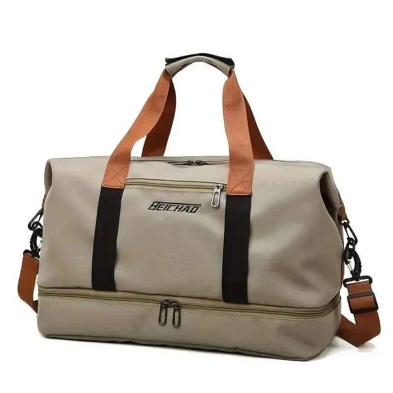 Nylon Duffel Bag for Travel – Large Capacity, Foldable, Shoe Compartment – Men & Women - Cartsfy Inc.