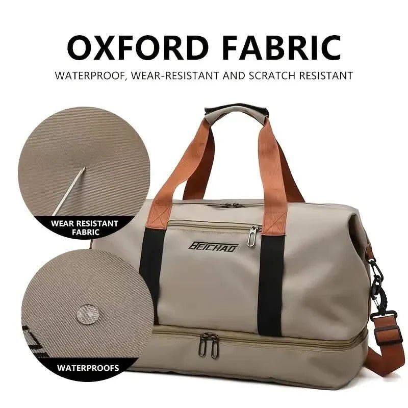 Nylon Duffel Bag for Travel – Large Capacity, Foldable, Shoe Compartment – Men & Women - Cartsfy Inc.